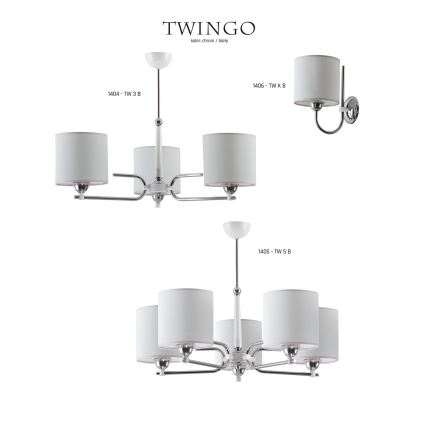 Jupiter 1405 - TW 5 B -Lampadario a sospensione con supporto rigido TWINGO 5xE27/60W/230V