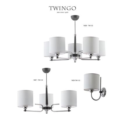 Jupiter 1408 - TW 5 G - Lampadario su palo TWINGO 5xE27/60W/230V