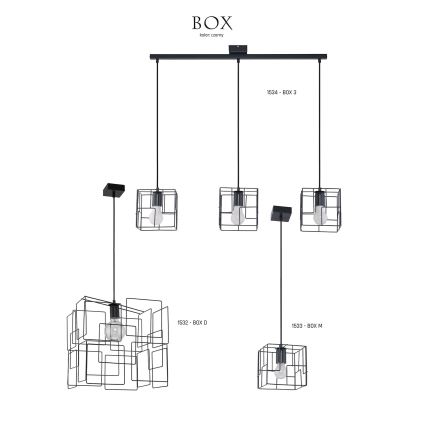 Jupiter 1533 - BOX M - Lampada a sospensione BOX E27/60W