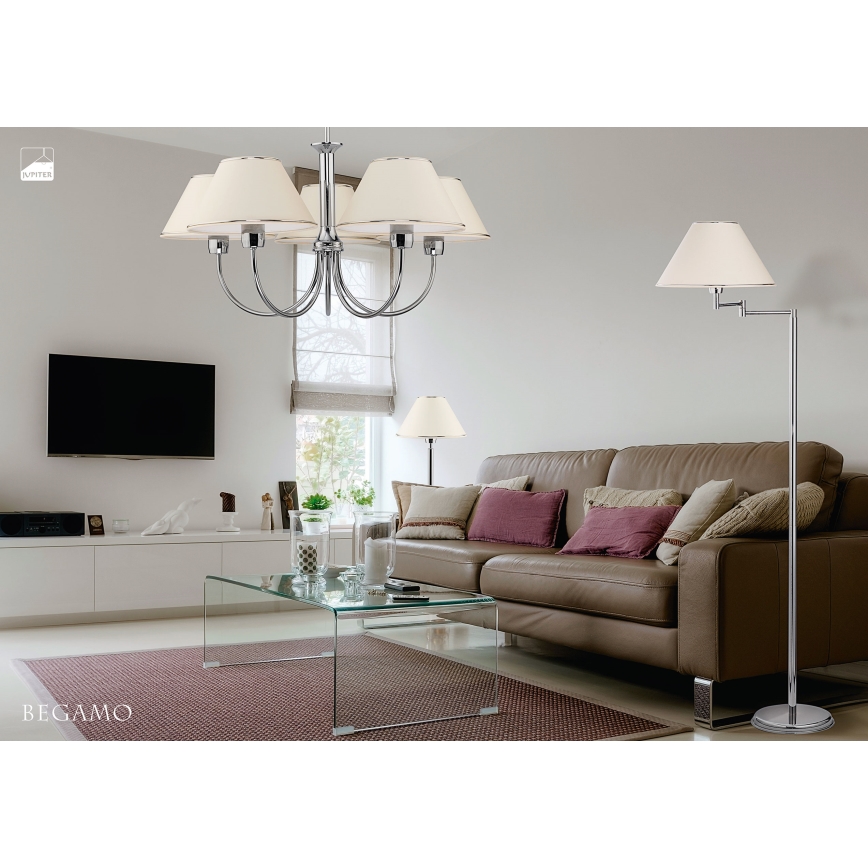 Jupiter 1580 - BG 5 CH - Lampadario a sospensione con supporto rigido BEGAMO 5xE27/60W