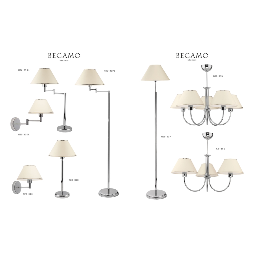 Jupiter 1582 - BG K L CH - Applique BEGAMO E27/60W