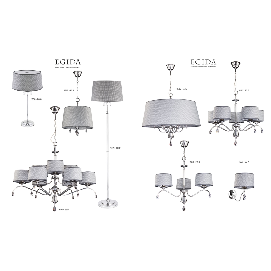 Jupiter 1604 - EG 5 CH - Lampadario di cristallo EGIDA 5xE27/60W