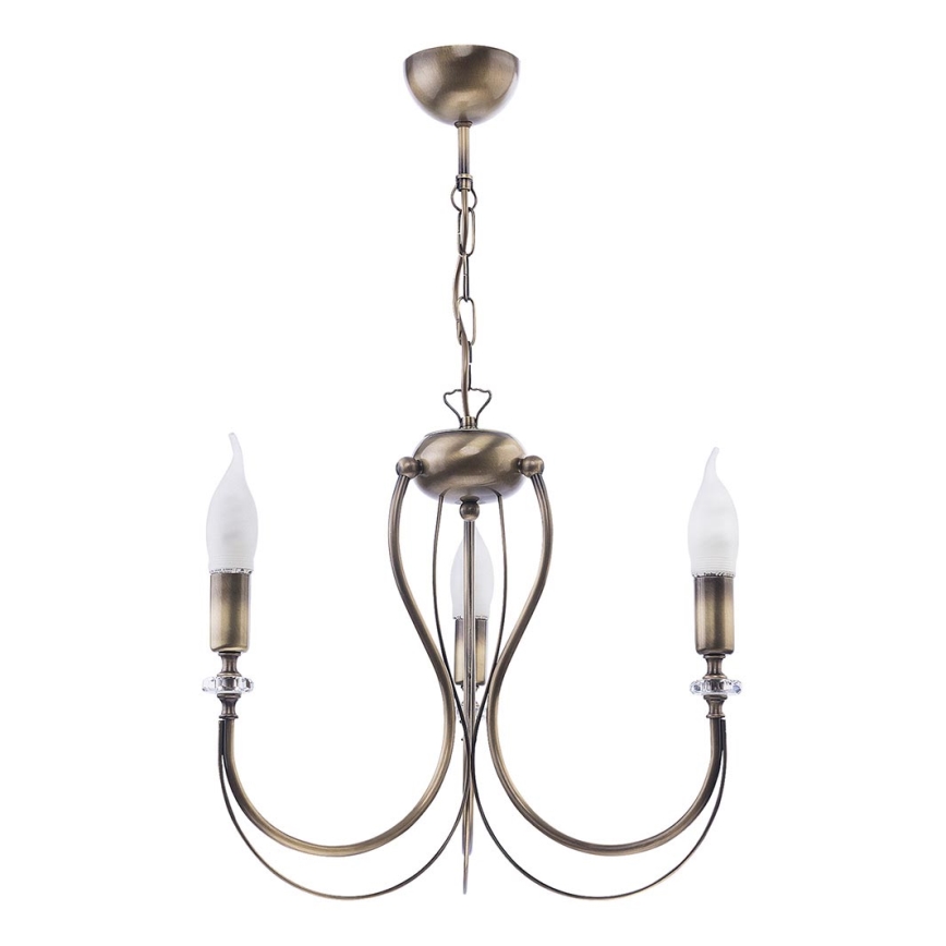 Jupiter 1633 - Lampadario su catena MELANI 3xE14/40W/230V patina ottone