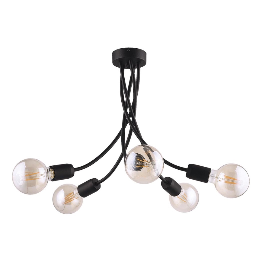 Jupiter 1640 - Lampadario a sospensione LUCE 5xE27/60W/230V nero