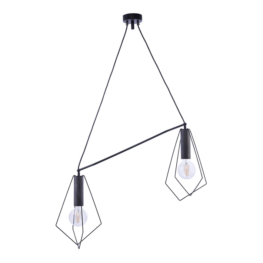 Jupiter 1645 - Lampadario a sospensione con filo KAIR 2xE27/60W/230V nero/grafite