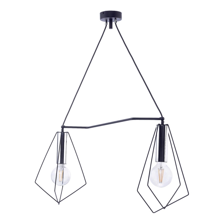 Jupiter 1662 - Lampadario a sospensione con filo KAIR 2xE27/60W/230V nero/cromo lucido