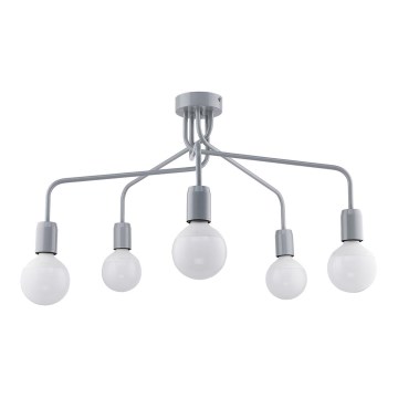 Jupiter 1675 - Lampadario a sospensione con supporto rigido OLAF 5xE27/60W/230V grigio