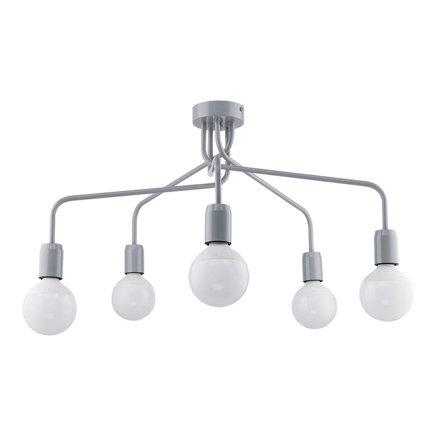 Jupiter 1675 - Lampadario a sospensione con supporto rigido OLAF 5xE27/60W/230V grigio