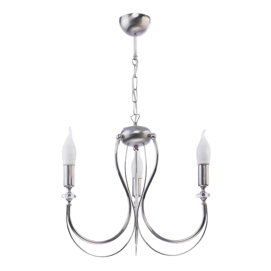 Jupiter 1687 - Lampadario a sospensione con catena MELANI 3xE14/40W/230V argento