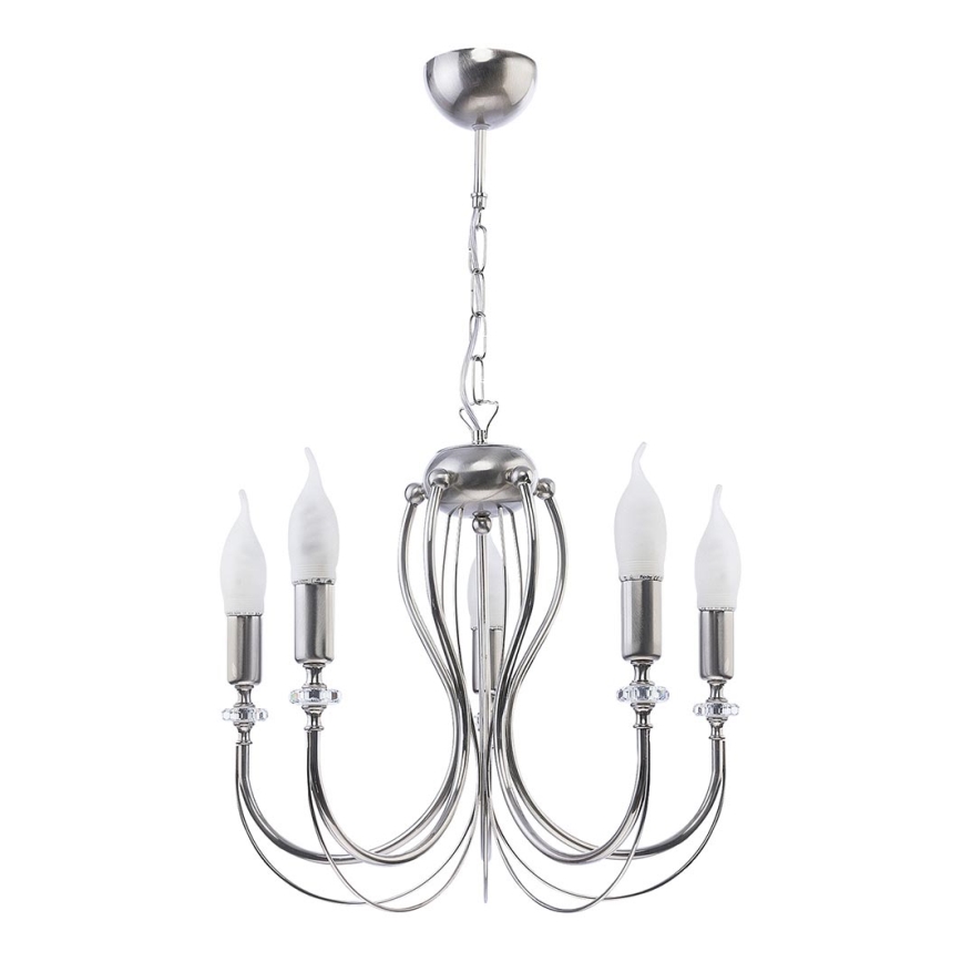 Jupiter 1688 - Lampadario su catena MELANI 5xE14/40W/230V argento