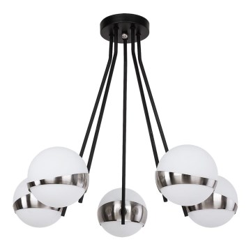 Jupiter 1715 - Lampadario a sospensione con supporto rigido ELFA 5xE14/40W/230V cromo lucido