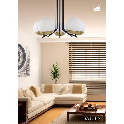 Jupiter 1720 - Lampadario a sospensione SANTA 5xE14/40W/230V ottone