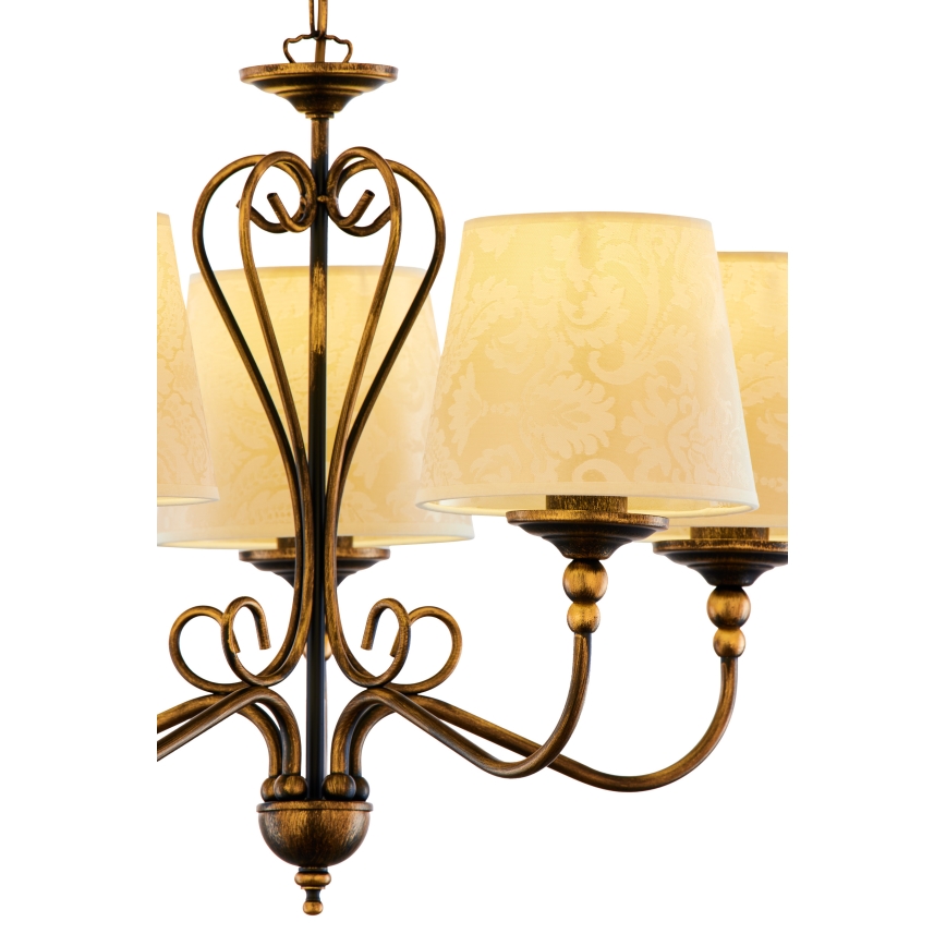 Jupiter 1751 - Lampadario a sospensione con catena SOFIA 5xE27/60W/230V