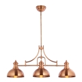 Jupiter 1791 - PT3 - Lampadario a barra PLATINO 3xE27/60W/230V rame