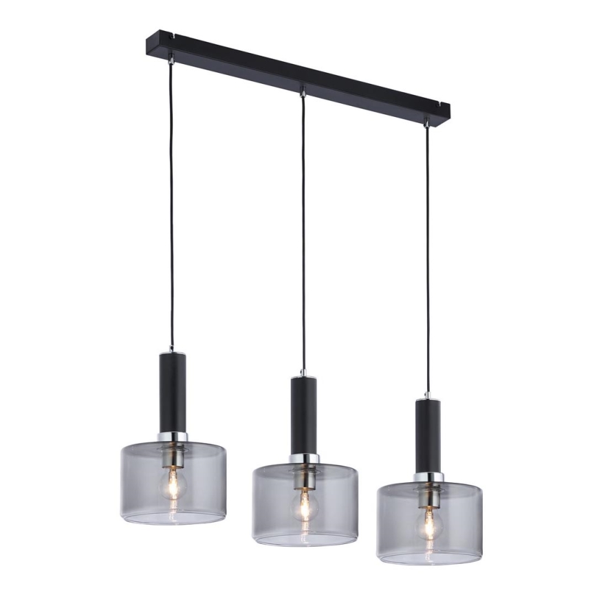 Jupiter 1860 - VA3 - Lampadario a sospensione con filo VANES 3xE27/60W/230V argento/nero