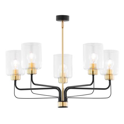 Jupiter 1882 - Lampadario a stelo CERES 5xE27/15W/230V oro/nero