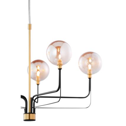 Jupiter 1886 - Lampadario a sospensione con cavo ERIS 5xG9/14W/230V oro/nero/beige fumé