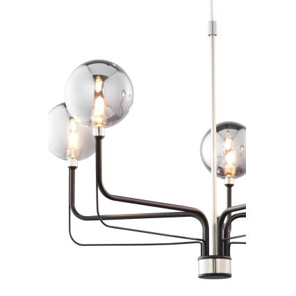 Jupiter 1888 - Lampadario a cavo ERIS 5xG9/14W/230V cromo satinato/nero/grigio fumé
