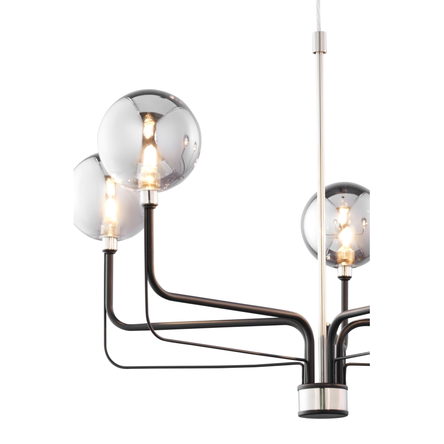 Jupiter 1888 - Lampadario a cavo ERIS 5xG9/14W/230V cromo satinato/nero/grigio fumé