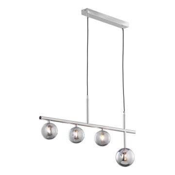 Jupiter 1902 - Lampadario a sospensione su cavo NEPTUN 4xG9/14W/230V cromo opaco/grigio fumé