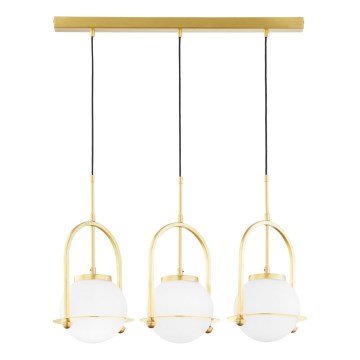 Jupiter 1917 - Lampadario a cavo ROSSO 3xE27/15W/230V dorato