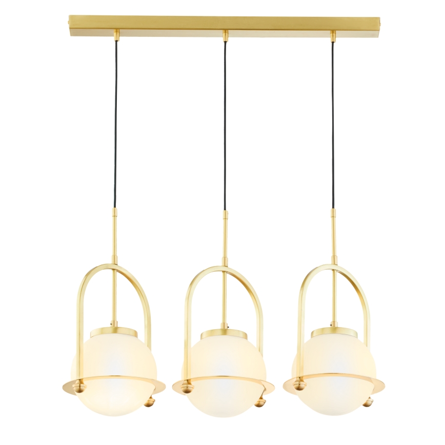 Jupiter 1917 - Lampadario a cavo ROSSO 3xE27/15W/230V dorato