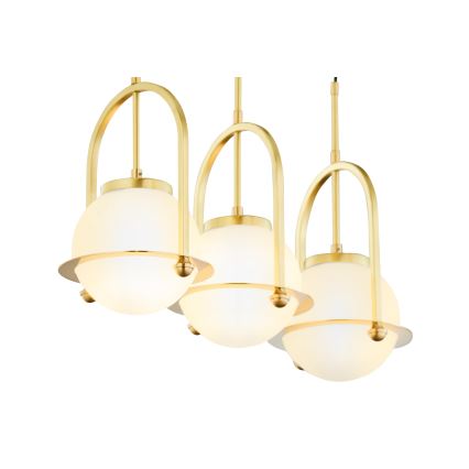 Jupiter 1917 - Lampadario a cavo ROSSO 3xE27/15W/230V dorato