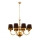 Jupiter 1952 - Lampadario a sospensione con catena BATUMI 8xE27/40W/230V nero/ottone