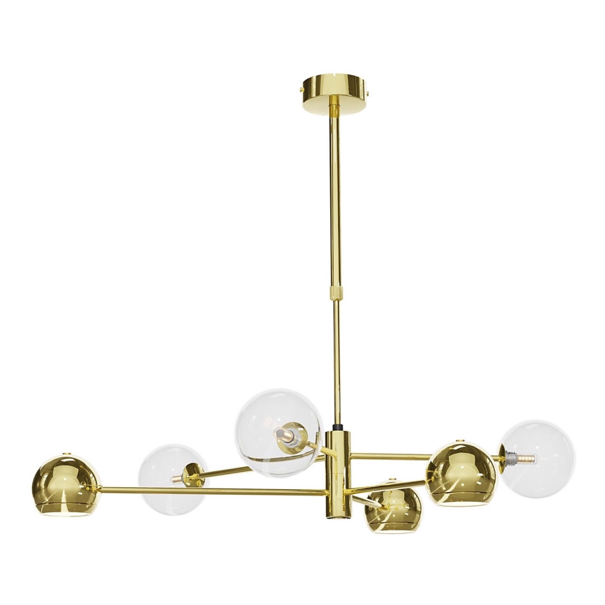 Jupiter 1964 - Lampadario a sospensione con supporto rigido MOKA 3xGU10/10W/230V + 3xG9/10W/230V oro/limpido