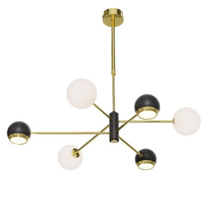 Jupiter 1965 - Lampadario a sospensione con supporto rigido MOKA 3xGU10/10W/230V + 3xG9/10W/230V oro/nero/bianco