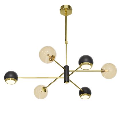 Jupiter 1966 - Lampadario a sospensione con supporto rigido MOKA 3xGU10/10W/230V + 3xG9/10W/230V oro/nero/beige