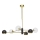 Jupiter 1967 - Lampadario su asta MOKA 3xGU10/10W/230V + 3xG9/10W/230V dorata/nera/trasparente