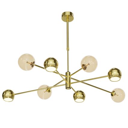 Jupiter 1969 - Lampadario a sospensione con supporto rigido MOKA 4xGU10/10W/230V + 4xG9/10W/230V oro/beige