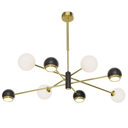 Jupiter 1971 - Lampadario a sospensione con supporto rigido MOKA 4xGU10/10W/230V + 4xG9/10W/230V oro/nero/bianco