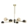 Jupiter 1972 - Lampadario a sospensione con supporto rigido MOKA 4xGU10/10W/230V + 4xG9/10W/230V oro/nero/beige