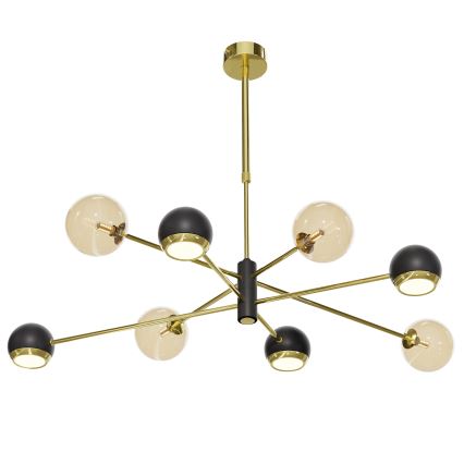 Jupiter 1972 - Lampadario a sospensione con supporto rigido MOKA 4xGU10/10W/230V + 4xG9/10W/230V oro/nero/beige