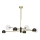 Jupiter 1973 - Lampadario a sospensione con supporto rigido MOKA 4xGU10/10W/230V + 4xG9/10W/230V oro/nero/limpido