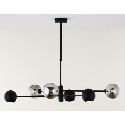 Jupiter 1974 - Lampadario a sospensione con supporto rigido MOKA 3xGU10/10W/230V + 3xG9/10W/230V nero/cromo