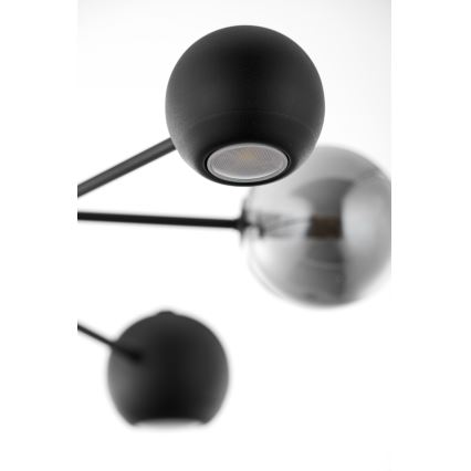 Jupiter 1974 - Lampadario a sospensione con supporto rigido MOKA 3xGU10/10W/230V + 3xG9/10W/230V nero/cromo lucido