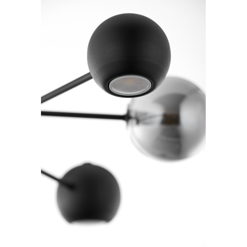Jupiter 1974 - Lampadario a sospensione con supporto rigido MOKA 3xGU10/10W/230V + 3xG9/10W/230V nero/cromo lucido
