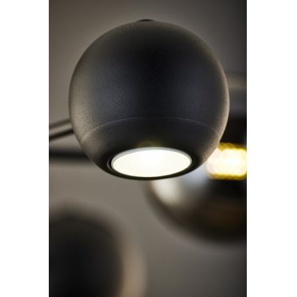 Jupiter 1974 - Lampadario a sospensione con supporto rigido MOKA 3xGU10/10W/230V + 3xG9/10W/230V nero/cromo lucido