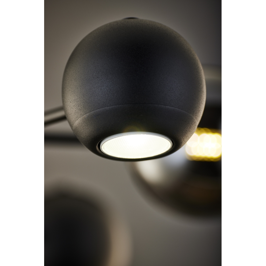Jupiter 1974 - Lampadario a sospensione con supporto rigido MOKA 3xGU10/10W/230V + 3xG9/10W/230V nero/cromo lucido