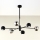 Jupiter 1974 - Lampadario a sospensione con supporto rigido MOKA 3xGU10/10W/230V + 3xG9/10W/230V nero/cromo lucido