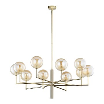 Jupiter 1977 - Lampadario a sospensione con supporto rigido FEME 10xG9/10W/230V oro/beige