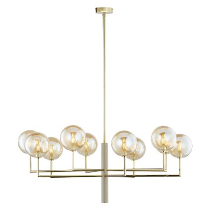 Jupiter 1977 - Lampadario a sospensione con supporto rigido FEME 10xG9/10W/230V oro/beige
