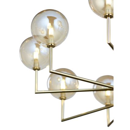 Jupiter 1977 - Lampadario a sospensione con supporto rigido FEME 10xG9/10W/230V oro/beige