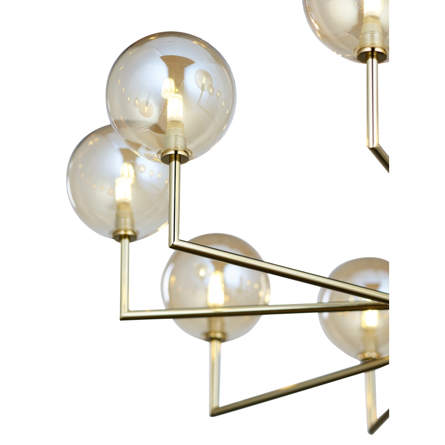 Jupiter 1977 - Lampadario a sospensione con supporto rigido FEME 10xG9/10W/230V oro/beige
