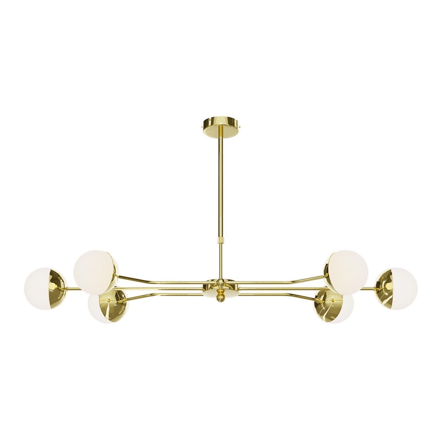 Jupiter 1980 - Lampadario a sospensione con supporto rigido TRENTO 6xG9/10W/230V oro