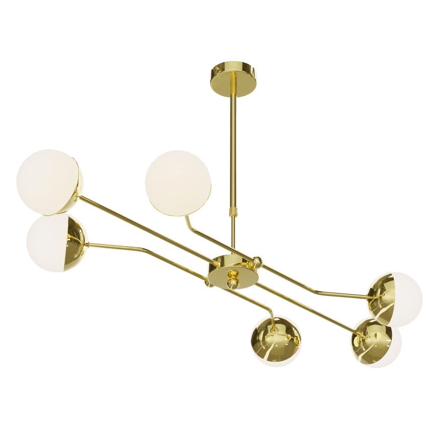 Jupiter 1980 - Lampadario a sospensione con supporto rigido TRENTO 6xG9/10W/230V oro