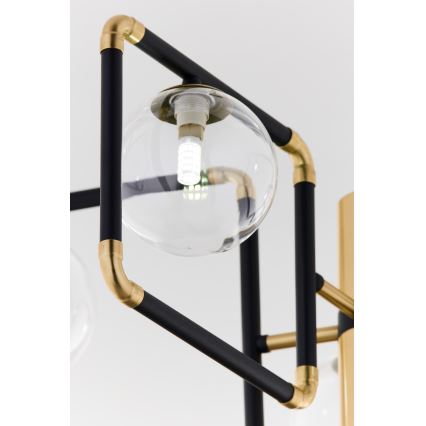 Jupiter 1985 - Lampadario a sospensione con supporto rigido IBRA 5xG9/10W/230V nero/oro